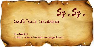 Szücsi Szabina névjegykártya